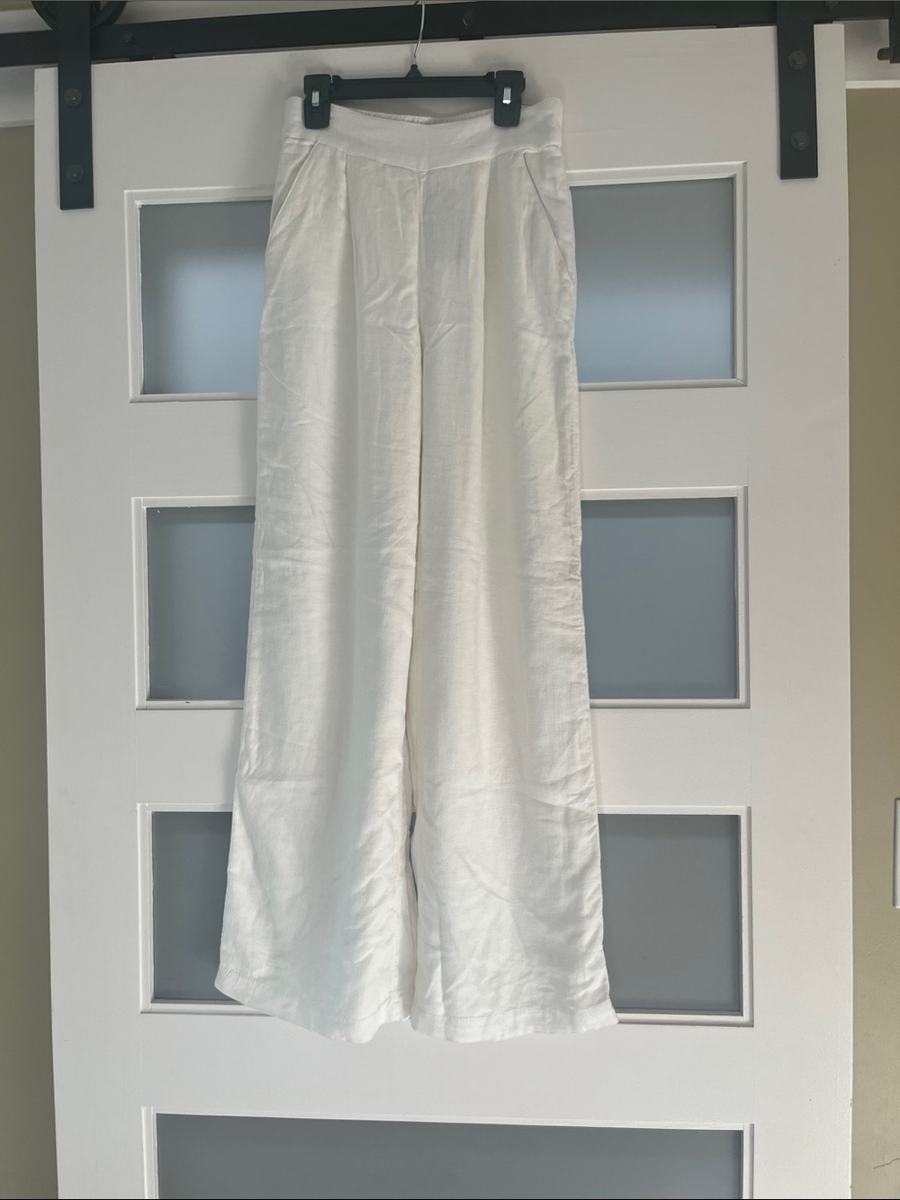 Abercrombie & Fitch Wide Leg White Linen-Blend dress Pants XS regular XSR lined